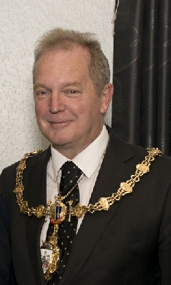 President of the Choir, The Mayor of Warrington, enjoys recent rehearsal